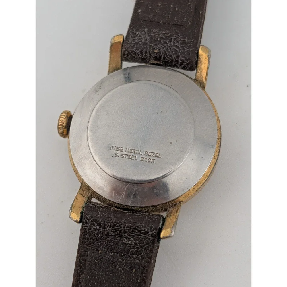 Vintage Timex Women's Mechanical Watch 25mm Case Brown Band- Working